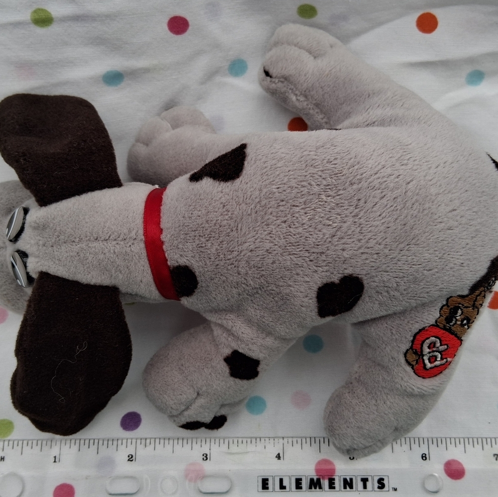 2 Vintage Tonka Pound Puppies Plush 8" Gray Dog/Brown Spots Gray Dog/Black Ears - Picture 7 of 8